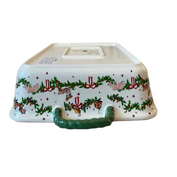 Cath Kidston Christmas Legends Garland Rectangle Roasting Dish Stoneware 8x14 - Picture 10 of 10